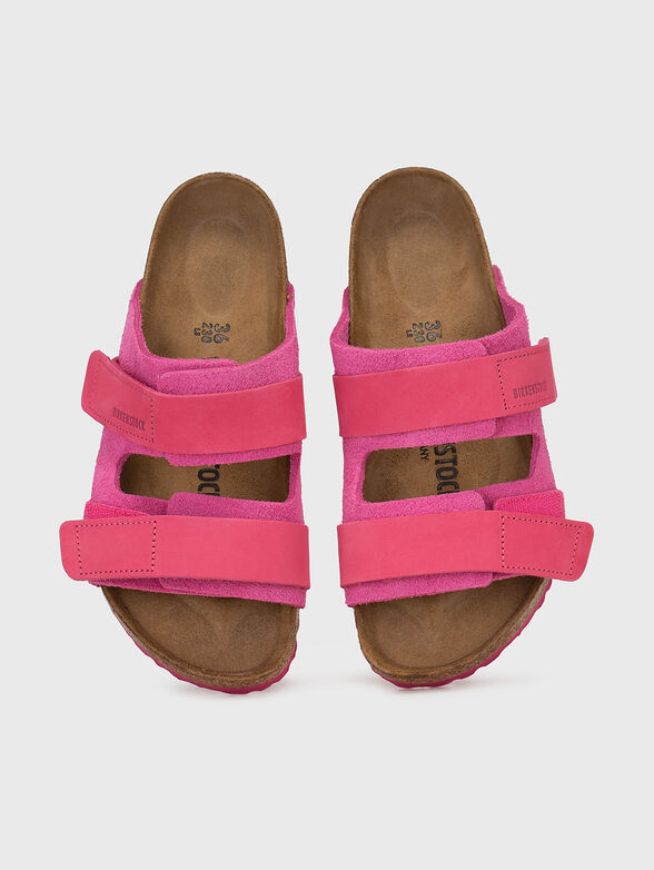 Fuchsia suede slippers - 6