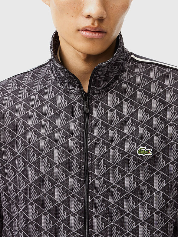 Sweatshirt with monogram print in brown - 4