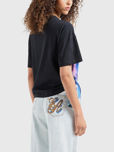 T-shirt with asymmetric hem and print - 3