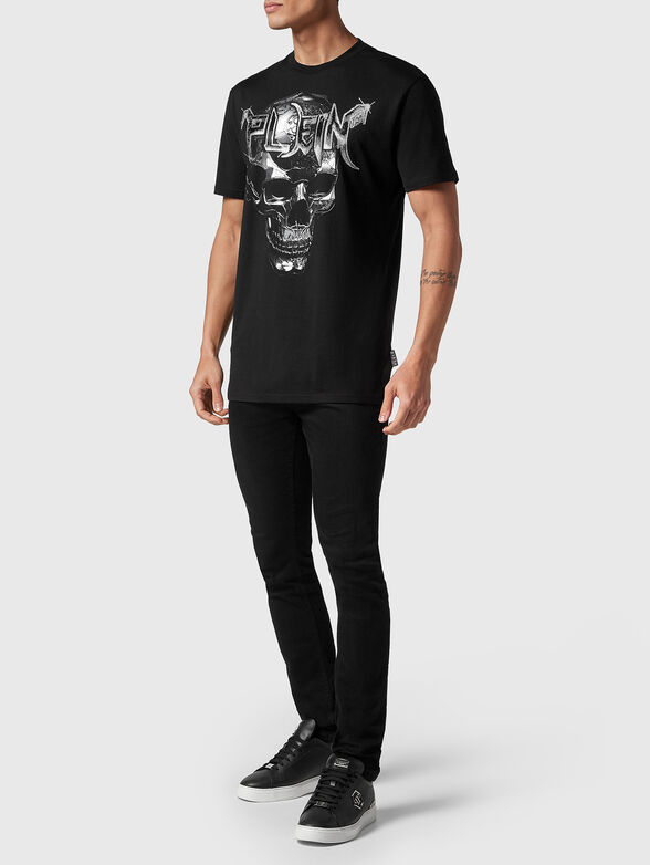 T-shirt with print and rhinestones - 1