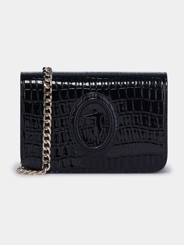 BLOSSOM Black clutch with logo patch - 1