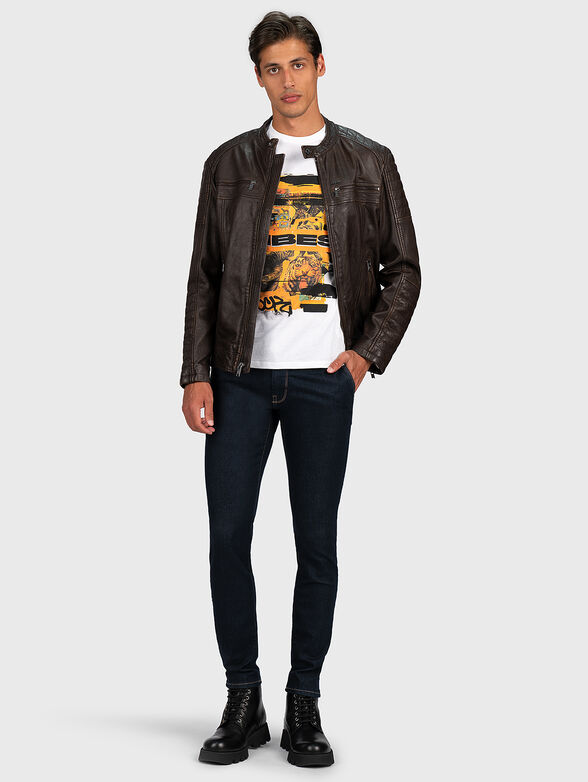 Leather biker jacket - 2