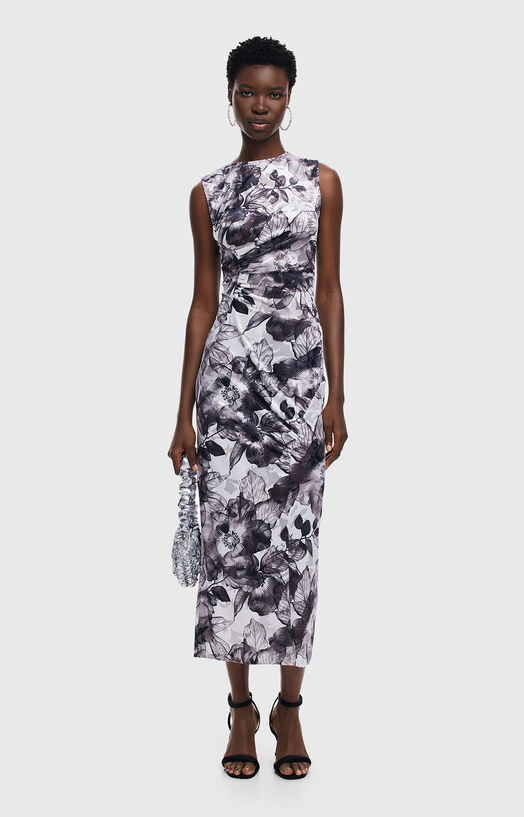 Floral midi dress brand DESIGUAL —