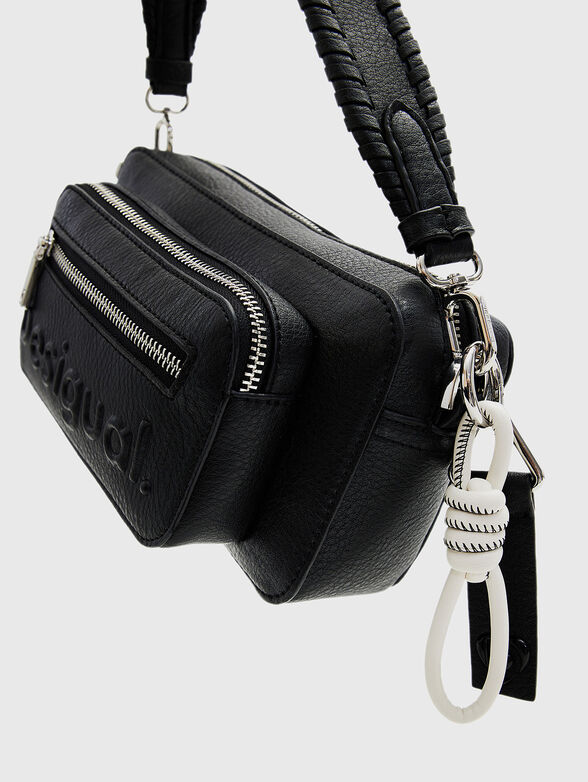 Embossed logo black crossbody bag - 6