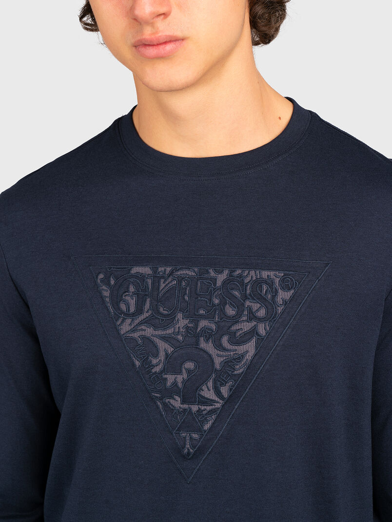 Black blouse with logo embroidery - 3