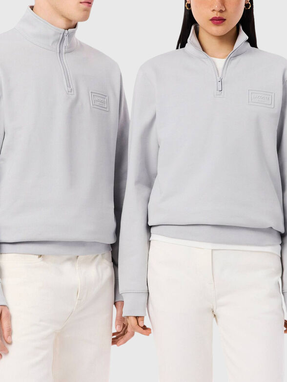 Cotton sweatshirt with zipper - 2