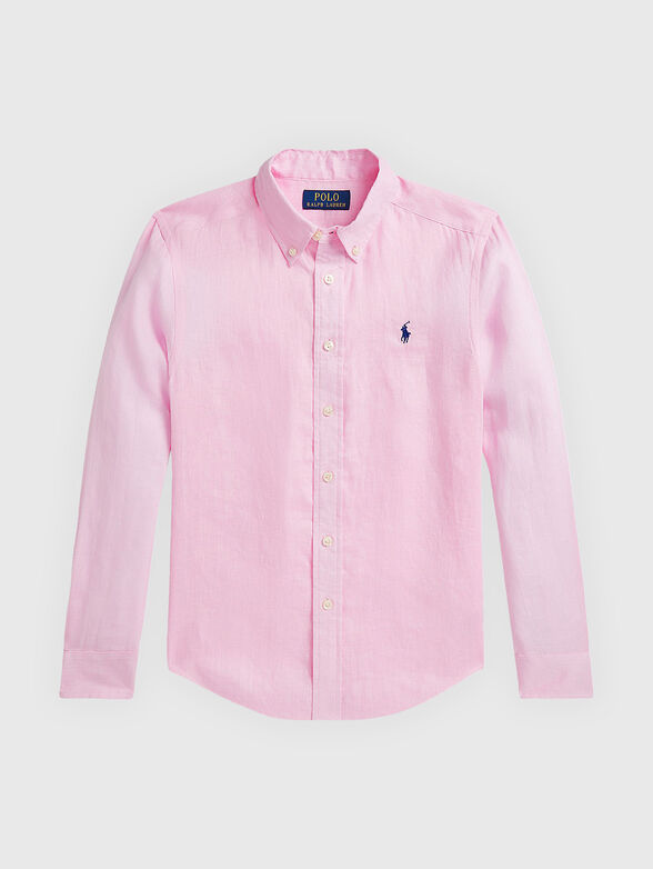 Linen shirt with logo embroidery - 1
