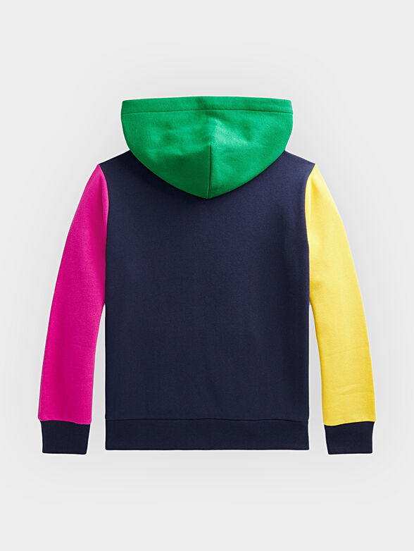 Multicolored sweatshirt with hood and logo - 2