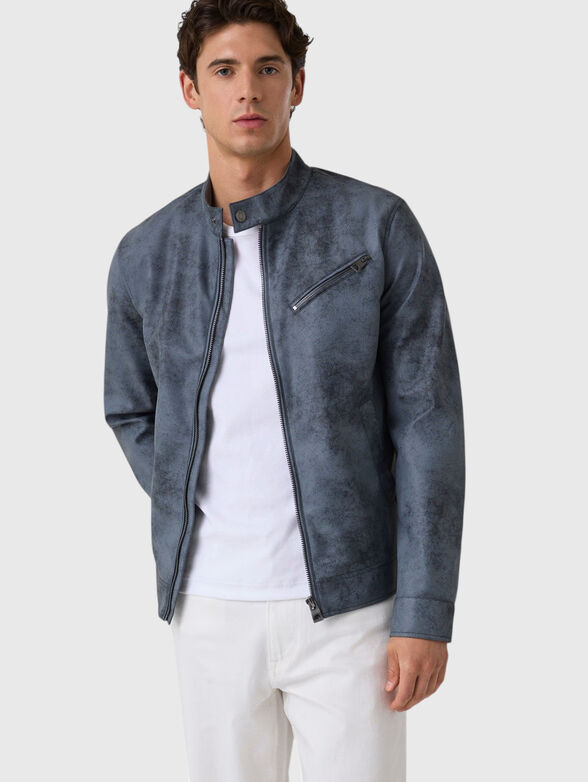 Eco leather blue jacket - 1