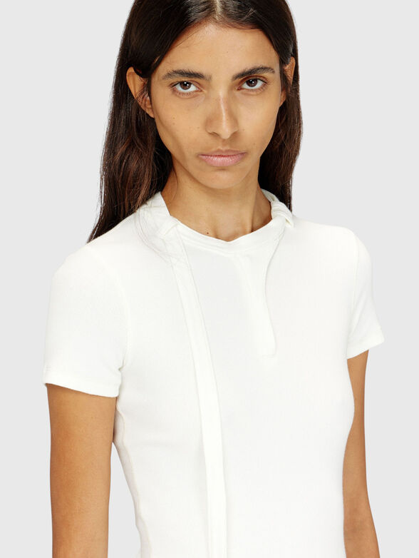 Short-sleeved cotton-blend blouse - 4