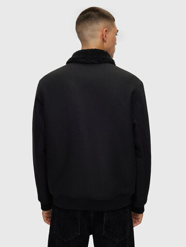 Black wool blend bomber jacket - 3