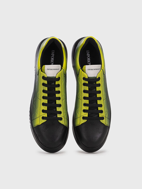 Sport leather shoes with neon ombre effect - 6