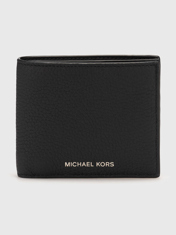 Leather wallet with logo - 0