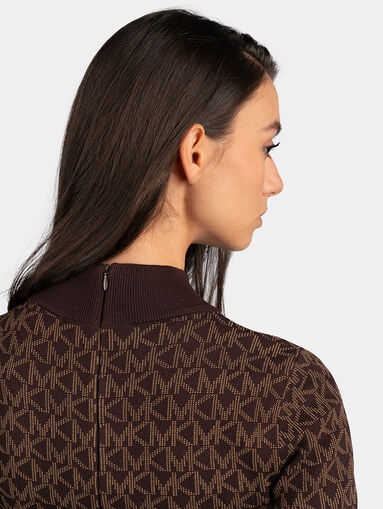 Dress with all-over monogram logo print - 4