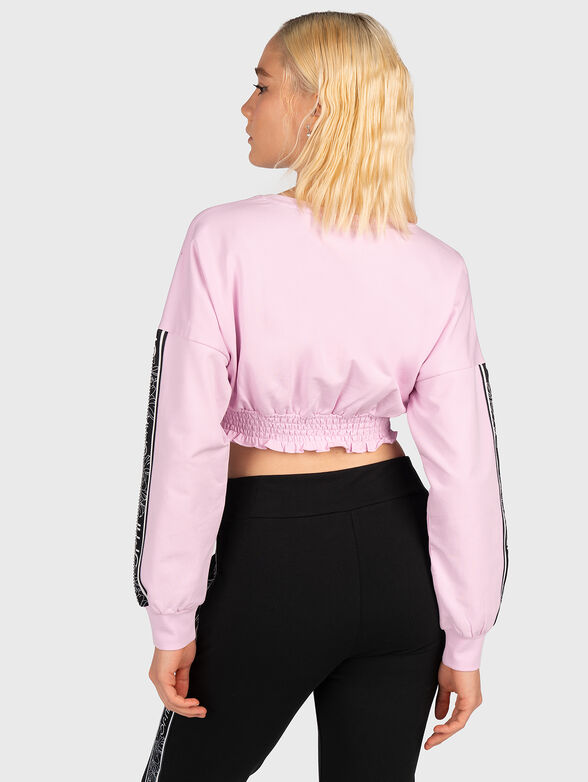 Cropped sweatshirt with applique rhinestones - 3