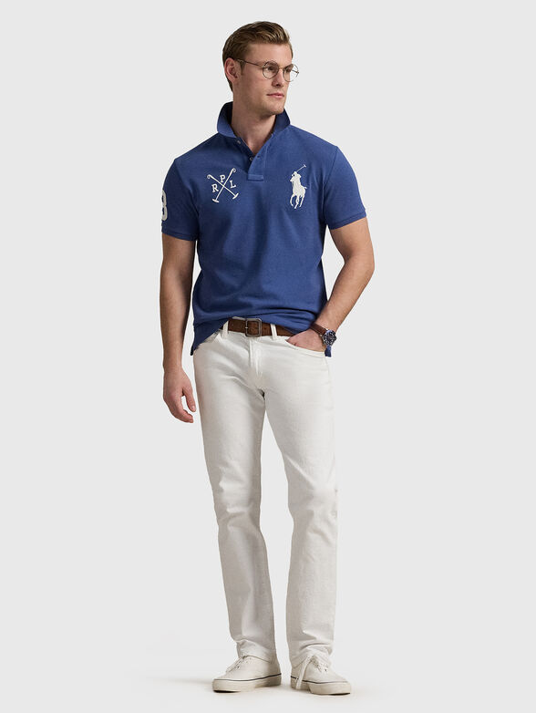 Cotton polo shirt with accent embroidery - 2