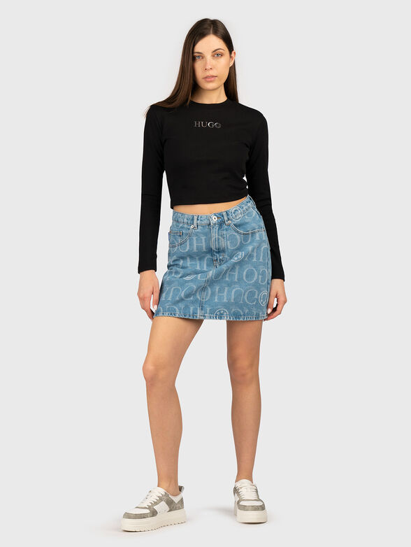 Long sleeved blouse with accent logo - 2