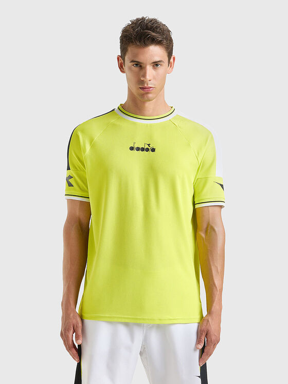 Спортна тениска с лого акцент в зелен цвят - 1