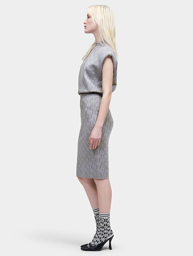 KL MONOGRAM skirt with jacquard logo motifs - 4