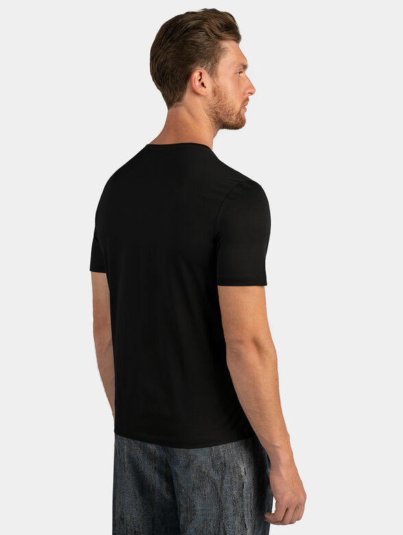 Cotton t-shirt with print and logo embroidery - 3