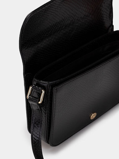 VICTORIA bag in black color with snake texture - 5