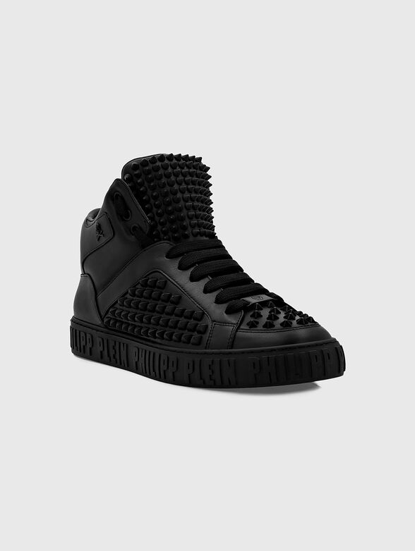 High leather shoes with eyelets - 2