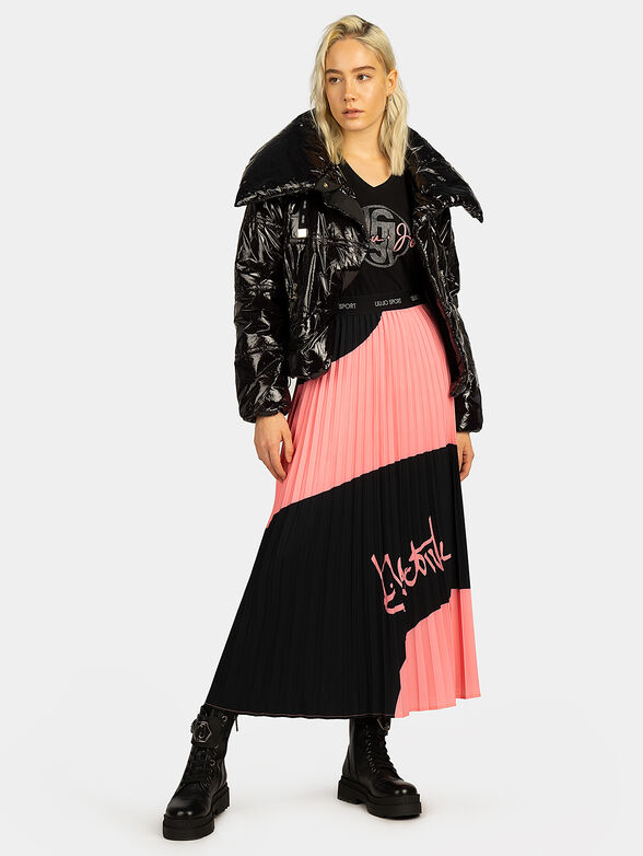 Skirt with soleil with color-block effect - 2