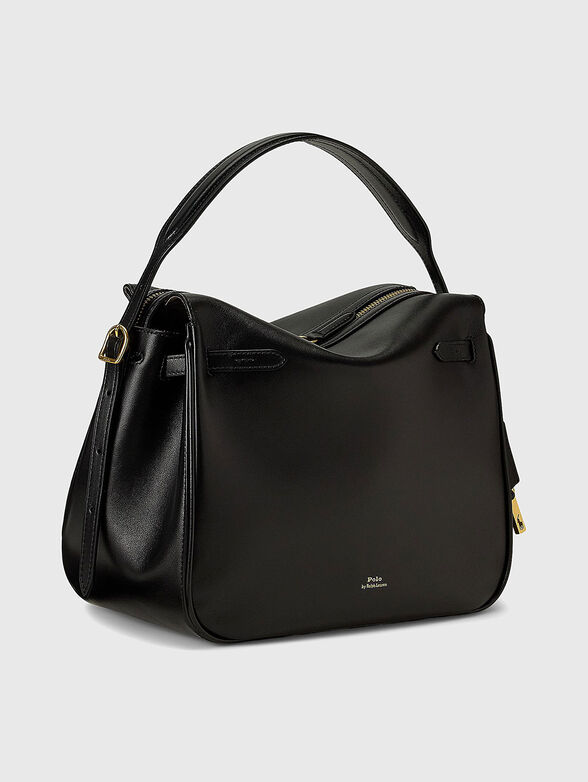 Leather satchel with logo - 4