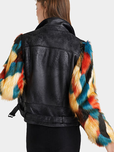 Biker sleeves coloured fur - 3