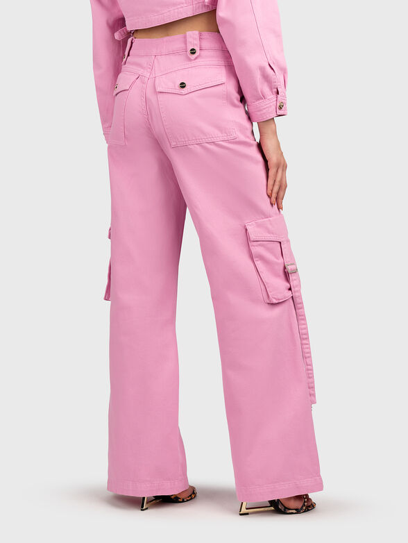 Denim cargo pants in pink - 2
