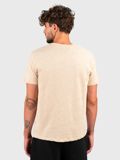 RICCI beige T-shirt with linen and cotton texture - 3