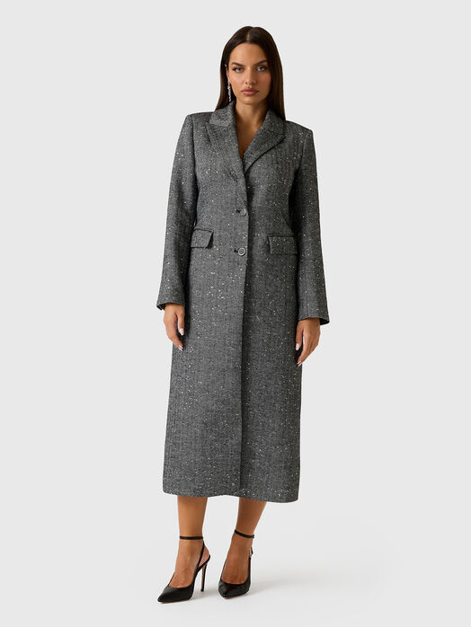 STEFANIA long herringbone coat