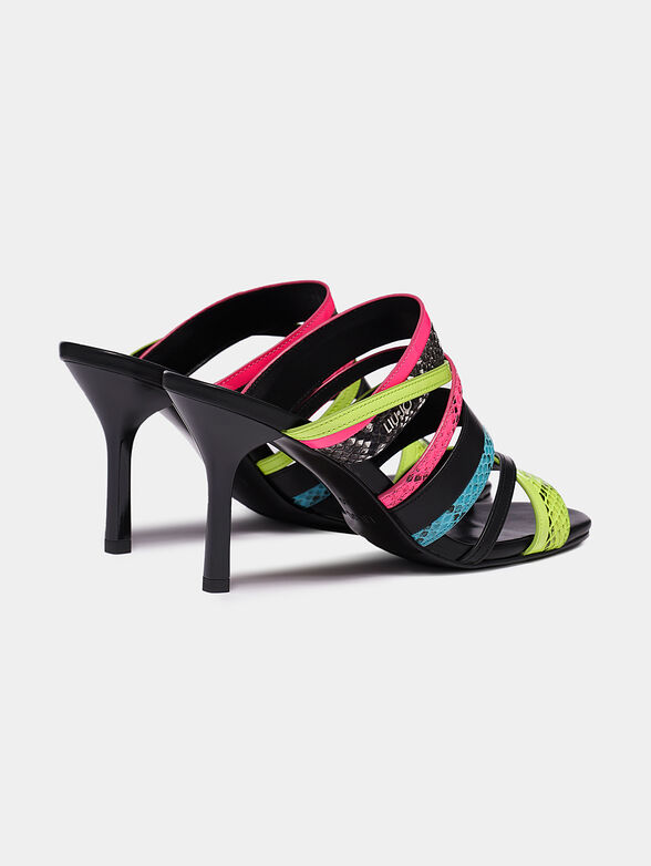 BRENDA Mules with multi-colored straps - 3