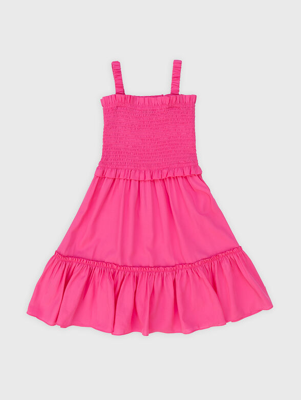 Poplin dress in fuxia colour - 2