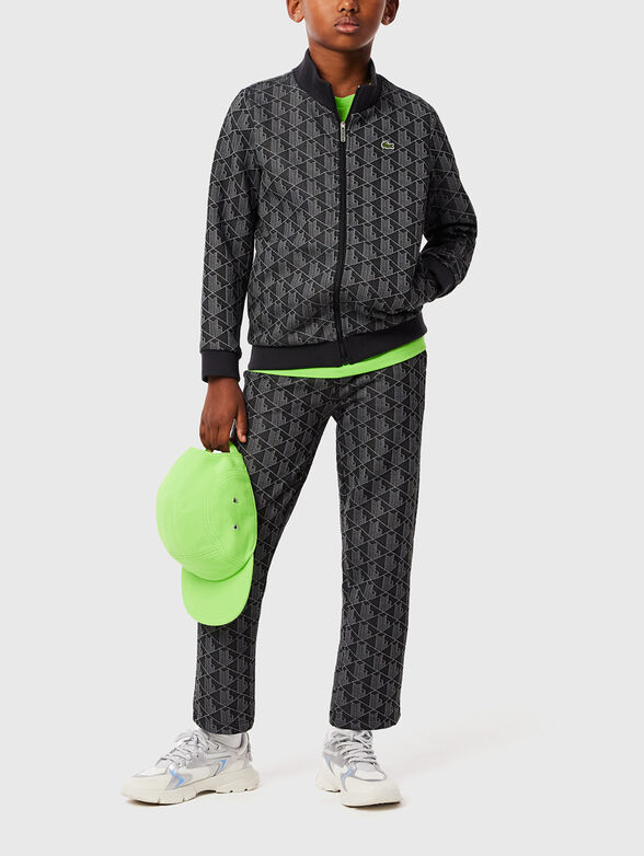 Black sweatshirt with geometric pattern  - 4