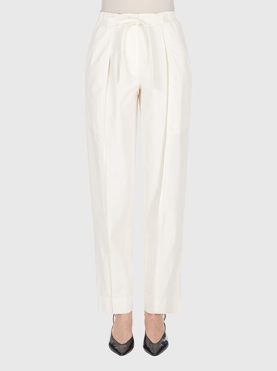 High waisted cotton trousers - 1