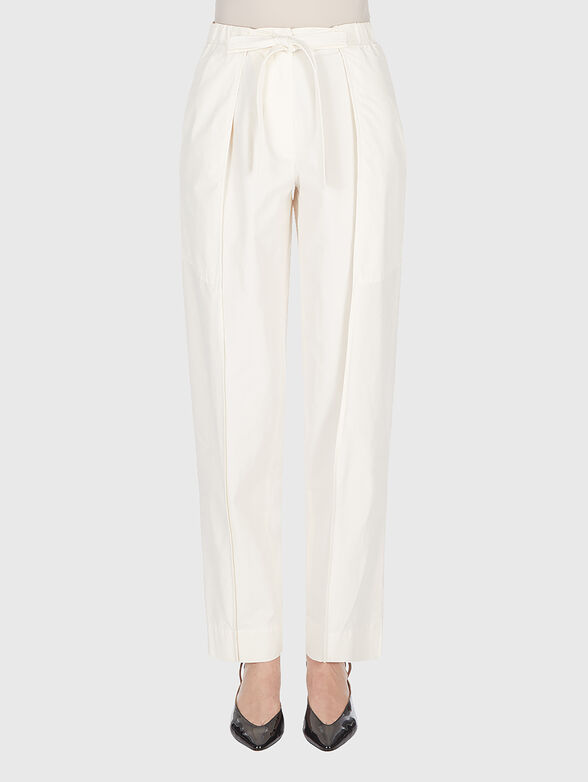 High waisted cotton trousers - 1