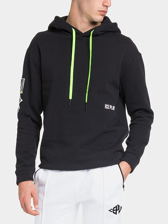 Hooded sweatshirt with neon laces - 1