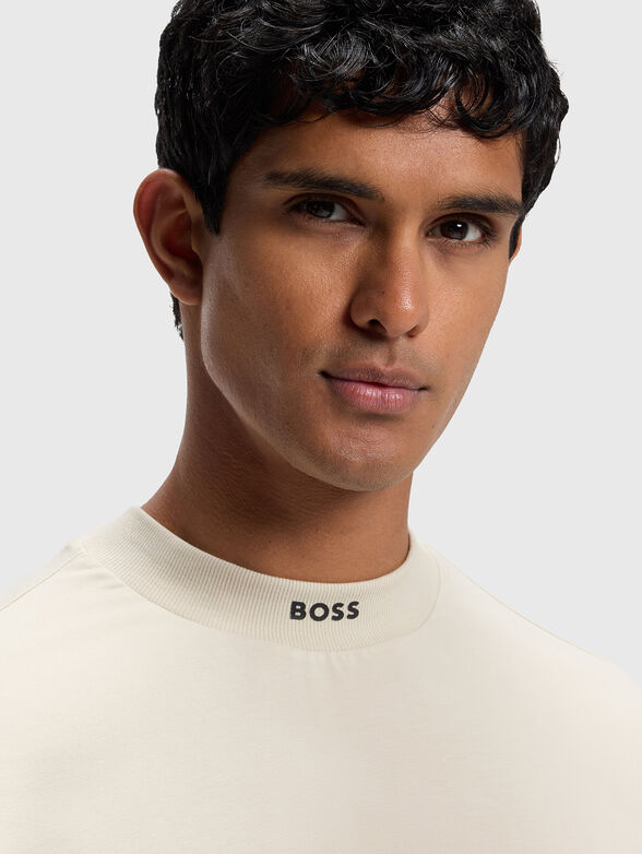 Beige cotton t-shirt - 4