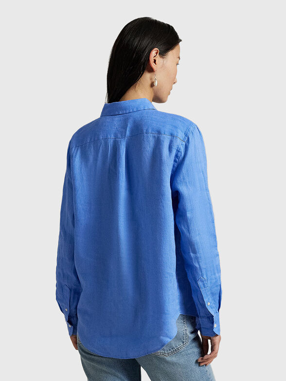 Linen shirt with logo embroidery - 3