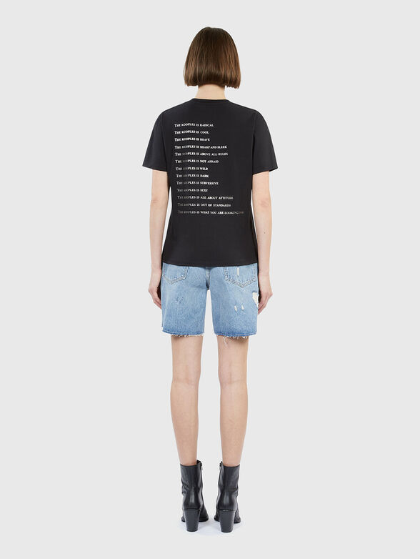 Black T-shirt with contrasting print - 2