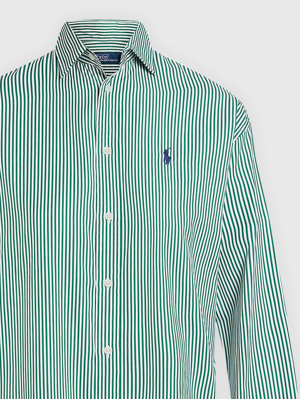 Striped shirt with mini embroidery - 2