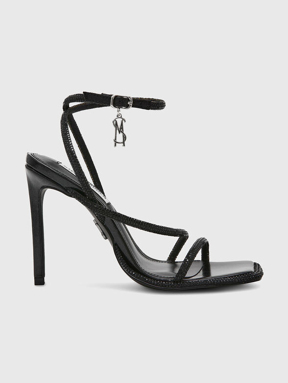 Black heeled sandals with logo - 1