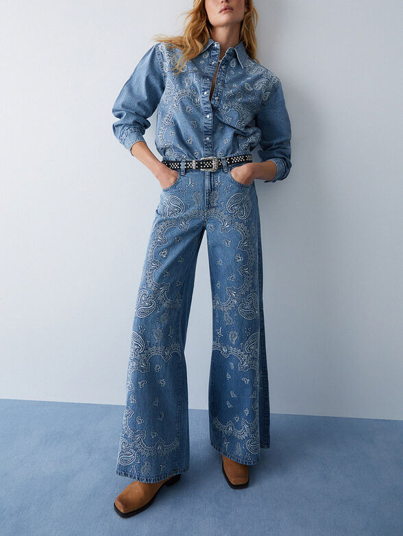 High waisted wide leg jeans - 3