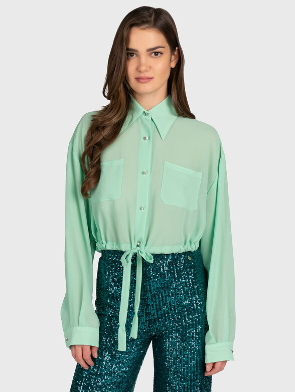Shirt with drawstring and shiny buttons - 1