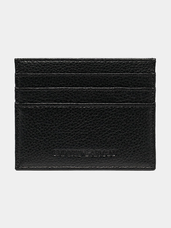 Leather card holder with debossed logo - 1