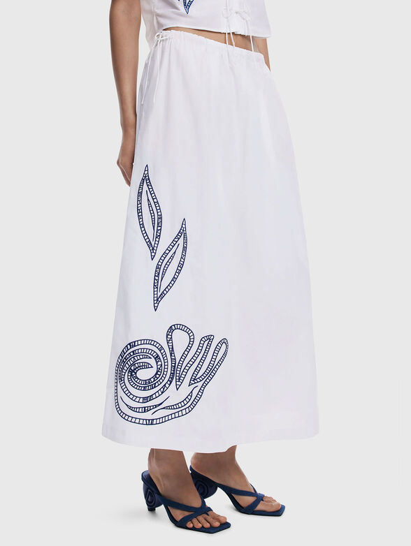 Midi cotton skirt with embroidery - 1