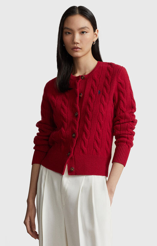 Red cardigan in wool blend brand POLO RALPH LAUREN