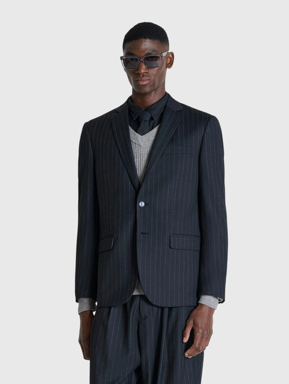 Striped jacket with a single-breasted closure - 1