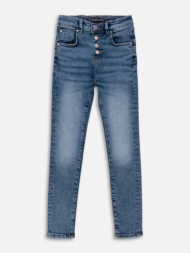 High-waisted blue jeans - 1